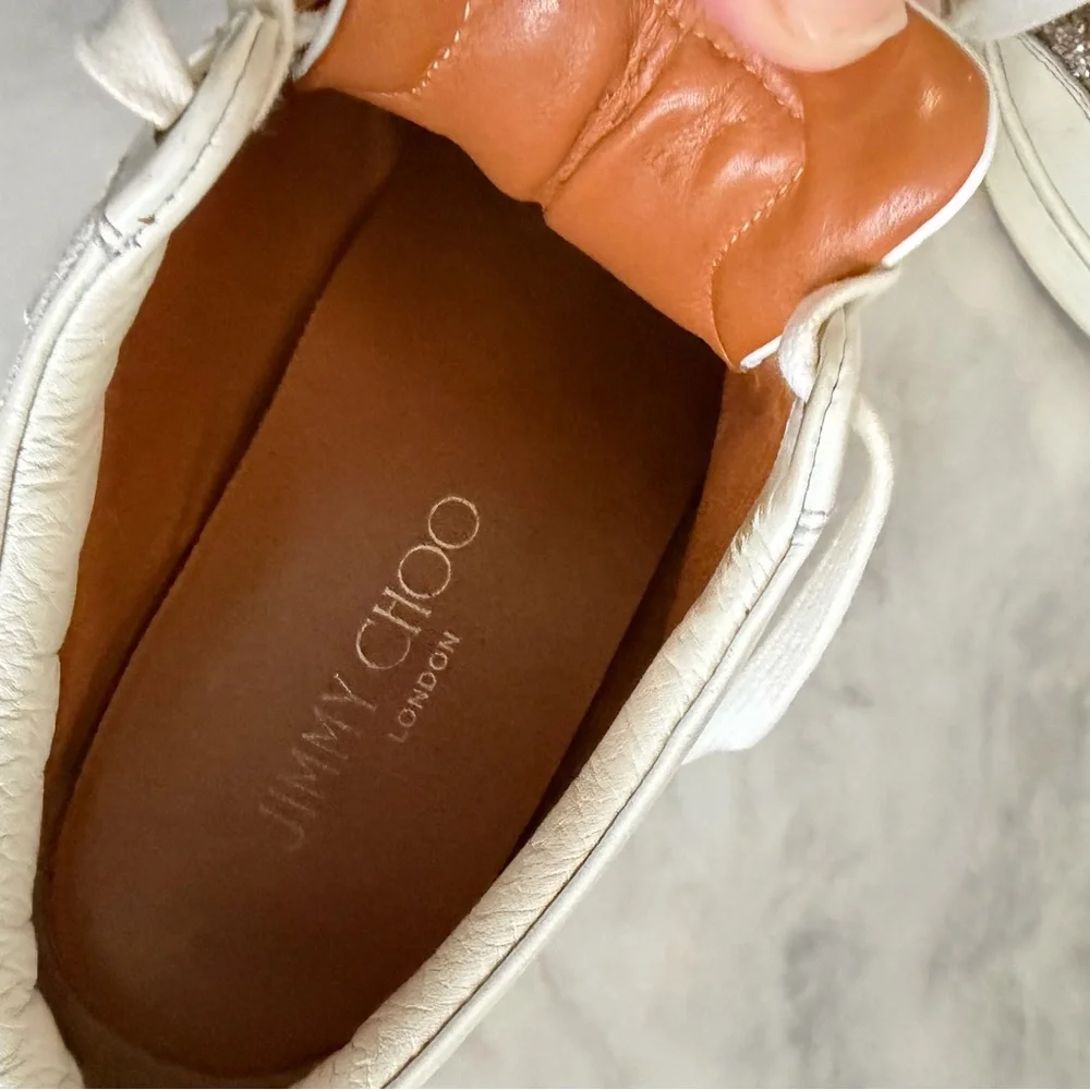 Jimmy Choo Stylish Glitter Sneakers size 8.5